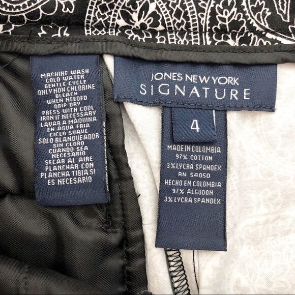 Jones New York Stretch Paisley Print Pants -Size 4 - Picture 6 of 6